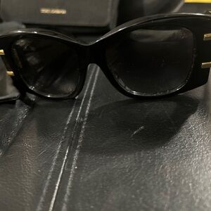 Dolce & Gabbana Black Sunglasses with Gold Accents with DG pouch and Case